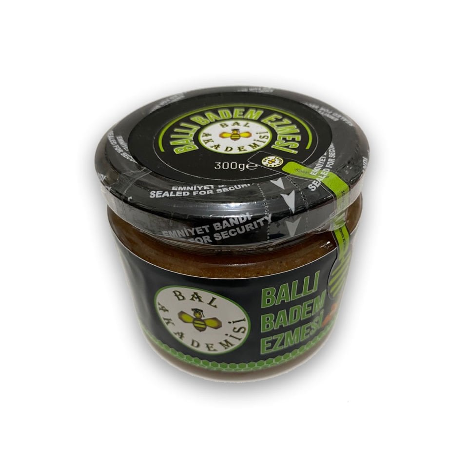 Ham Ballı Badem Ezmesi 300 Gram %100 Doğal (katkısız - Şekersiz - Glutensiz)