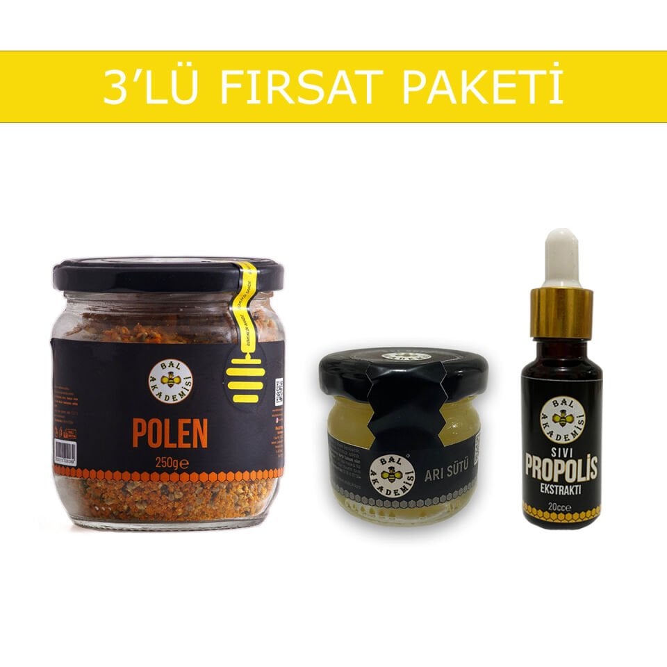 ﻿3'LÜ BÜYÜK FIRSAT PAKETİ (ARI SÜTÜ - POLEN - PROPOLİS)