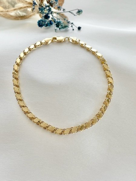 14 Kuyumculuk 4 mm Pullu Köstekli Bileklik