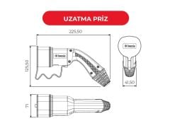 Elektrikli Araç Şarj Kablosu Priz + Fiş Seti - 8m Trifaze 32A Kablolu Şarj Seti