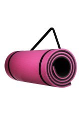 8  Mm Pilates Kamp Matı Pembe Siyah Taşıma Askılı