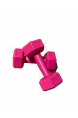 2 Adet Pembe 1 Kg Demir Tozlu Köşeli Toplam 2 Kg Dambıl Seti