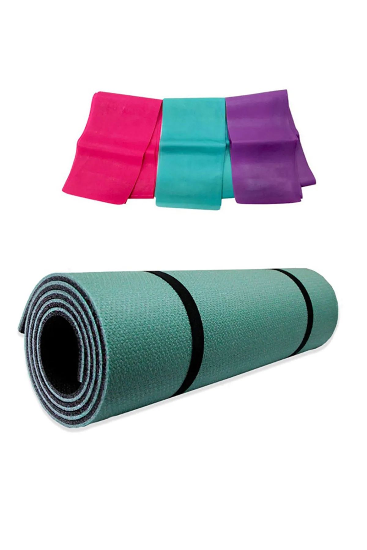 8mm Pilates Minderi & Yoga Mat Çift Taraflı Plates Egzersiz Direnç Lastiği