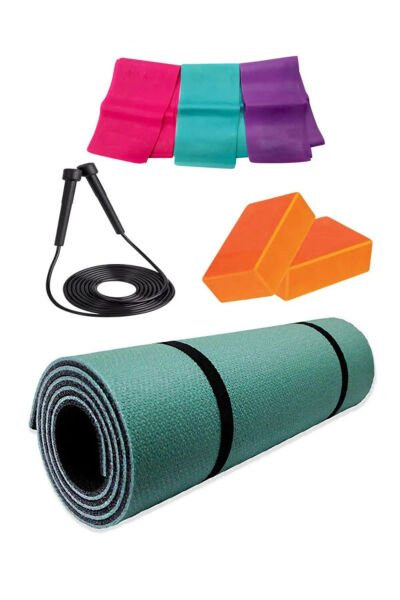 Kaliteli Pilates Yoga Seti Pilates Matı Yoga Block Atlama Ipi Direnç Lastiği Seti