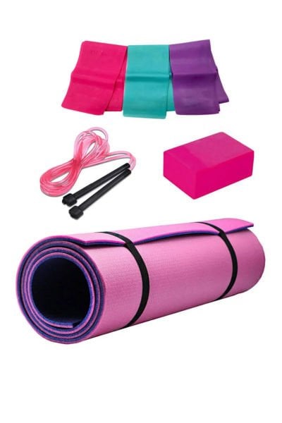 Kaliteli Pilates Yoga Seti Pilates Matı Yoga Block Atlama Ipi Direnç Lastiği Seti