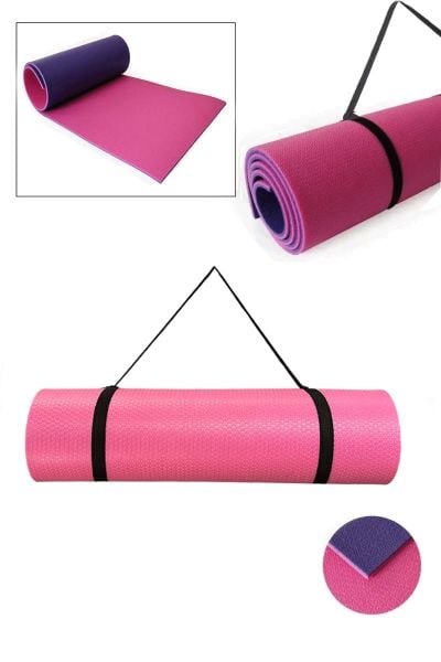 Pembe Pilates Seti- Pilates Matı Atlama Ipi Direnç Bandı 3 'lü Set Squat Loop Band