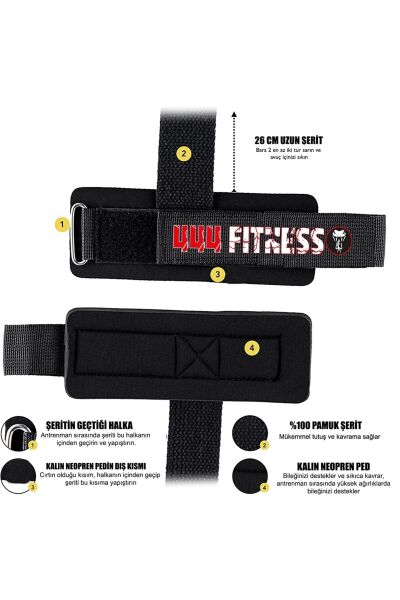 Ağırlık Kayışı Bileklikli Ağırlık Kayışı Fitness Bilekliği Ağırlık Bilekliği Grip Pro Lifting Strap
