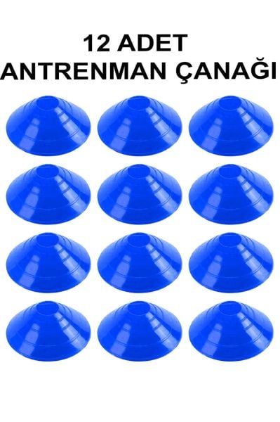 12 Adet Antrenman Çanağı-Mavi