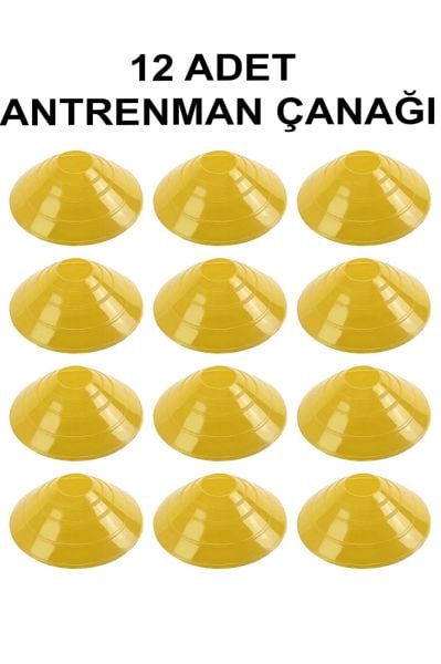 12 Adet Antrenman Çanağı-Sarı