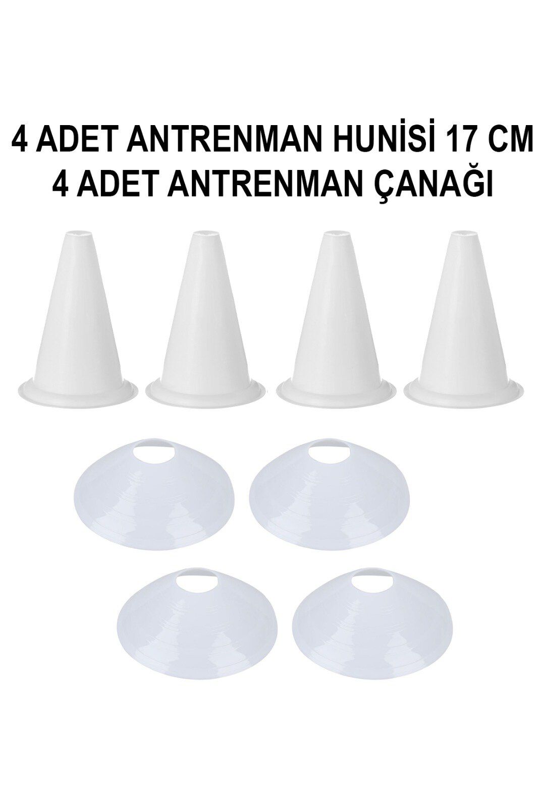 4 Adet Antrenman Hunisi - 4 Adet Antrenman Çanağı Seti -Beyaz