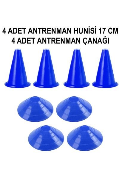 4 Adet Antrenman Hunisi - 4 Adet Antrenman Çanağı Seti -Mavi