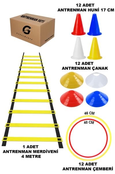 Antrenman Seti, 4 Metre Antrenman Merdiveni, 12 Adet Antrenmna Hunisi, 12 Adet Antrenman Çanağı 12'Li Kondisyon Çemberi Seti