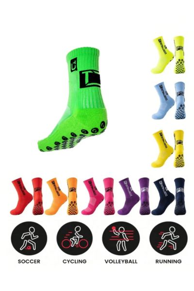 Unisex Anti Slip Socks Kaymaz Silikon Havlu Taban Dikişsiz Maç Pro Sporcu Çorabı