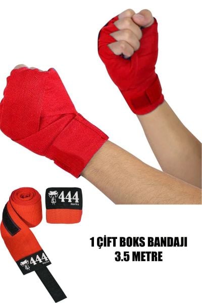 Boks Kickbox Muay Thai Sanda El Bandajı 3,5 Metre X 2 Adet Çift Boks Bandajı Sargı Bandaj