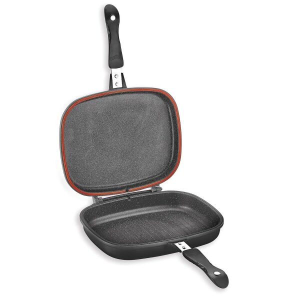 Schafer Kare Double Grill Pan 34 Cm 2 prç Siyah