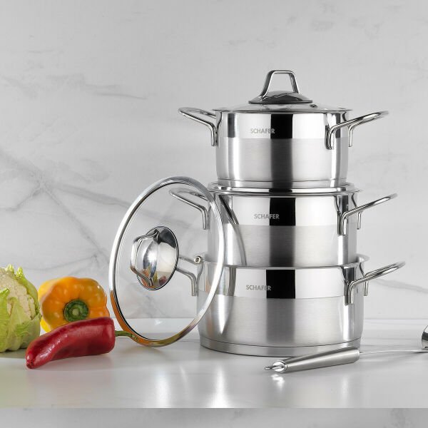 Schafer Gusta Mini Çelik Tencere Seti 6 prç Inox