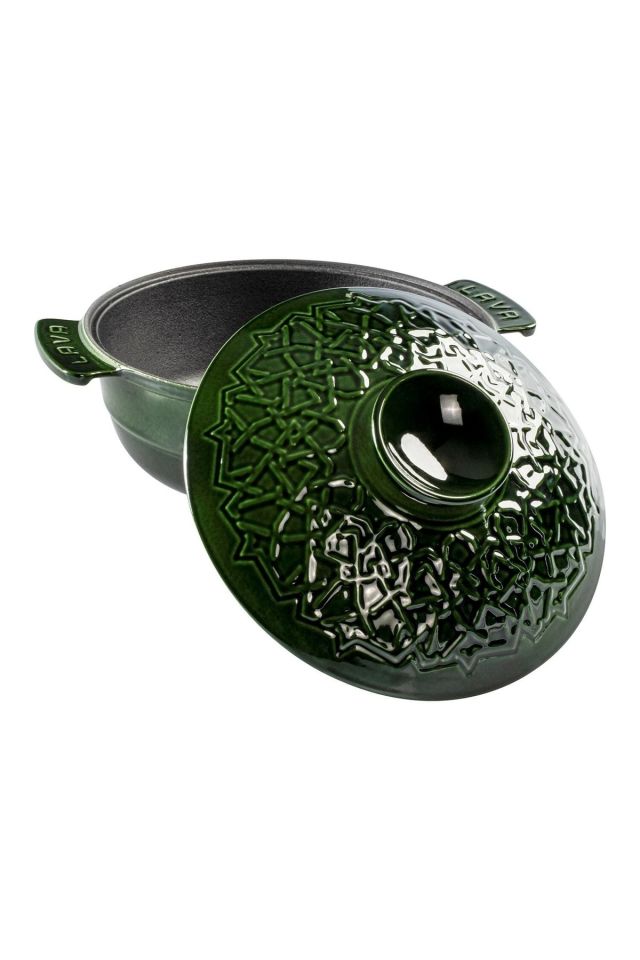 Anatolia Selçuklu Güveci (ø) 26 Cm Majolica Yeşil