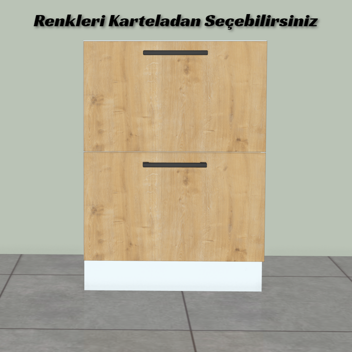 Mutfak Alt Dolap Çekmece Modülü İki Sıra