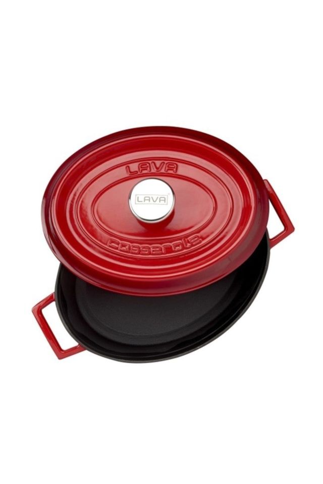 Döküm  Oval Tencere Çap(ø) 29cm  Trendy Kırmızı