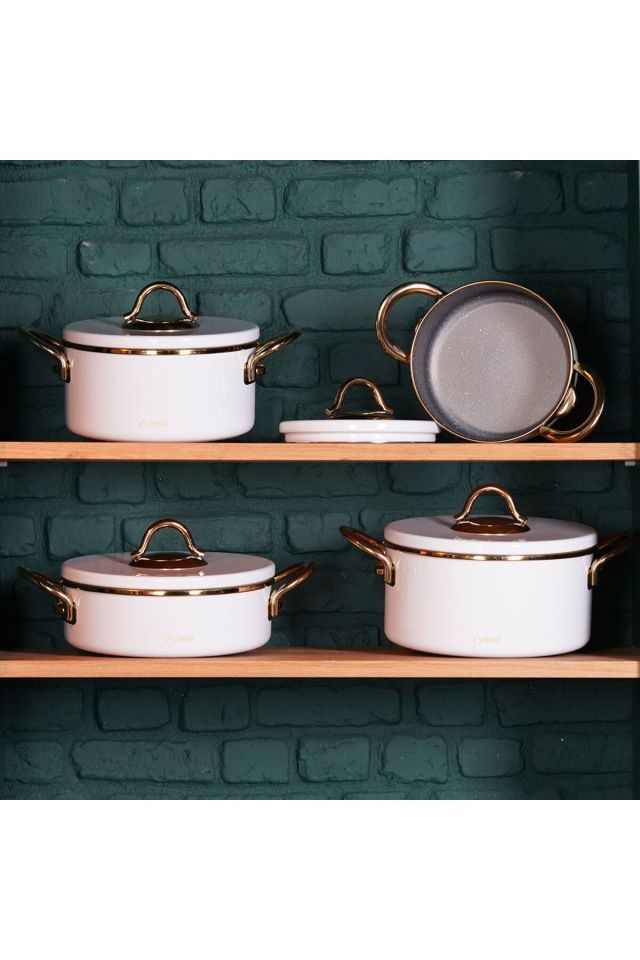 N3145 Lilyum Gold Graye Tencere Seti