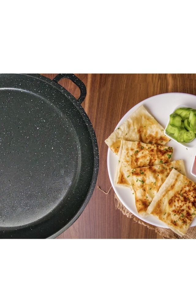 Granit Döküm 36 Cm Gözleme (BAZLAMA) Tavası Gri