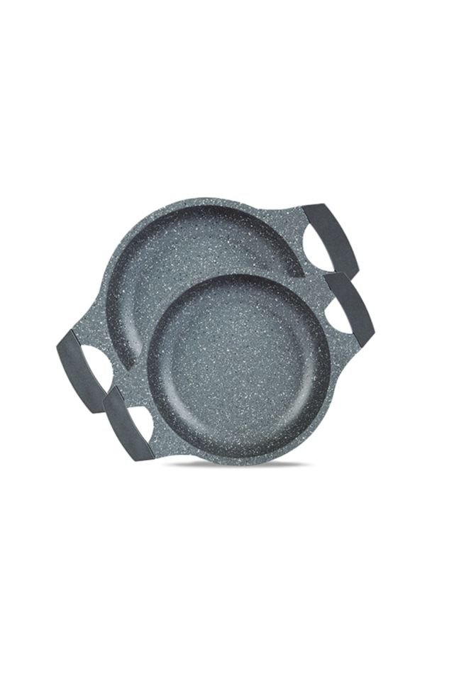 Alüminyum Granit Döküm 18cm Ve 20cm Ikili Sahan Seti