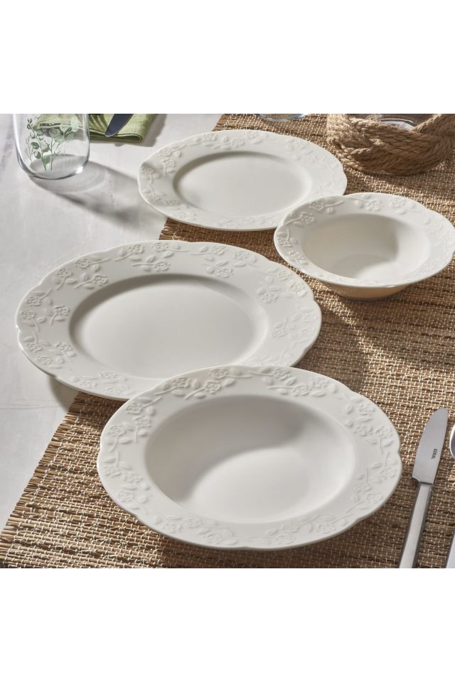 Carmına 24 Parça 6 Kişilik Bone Yemek Takımı