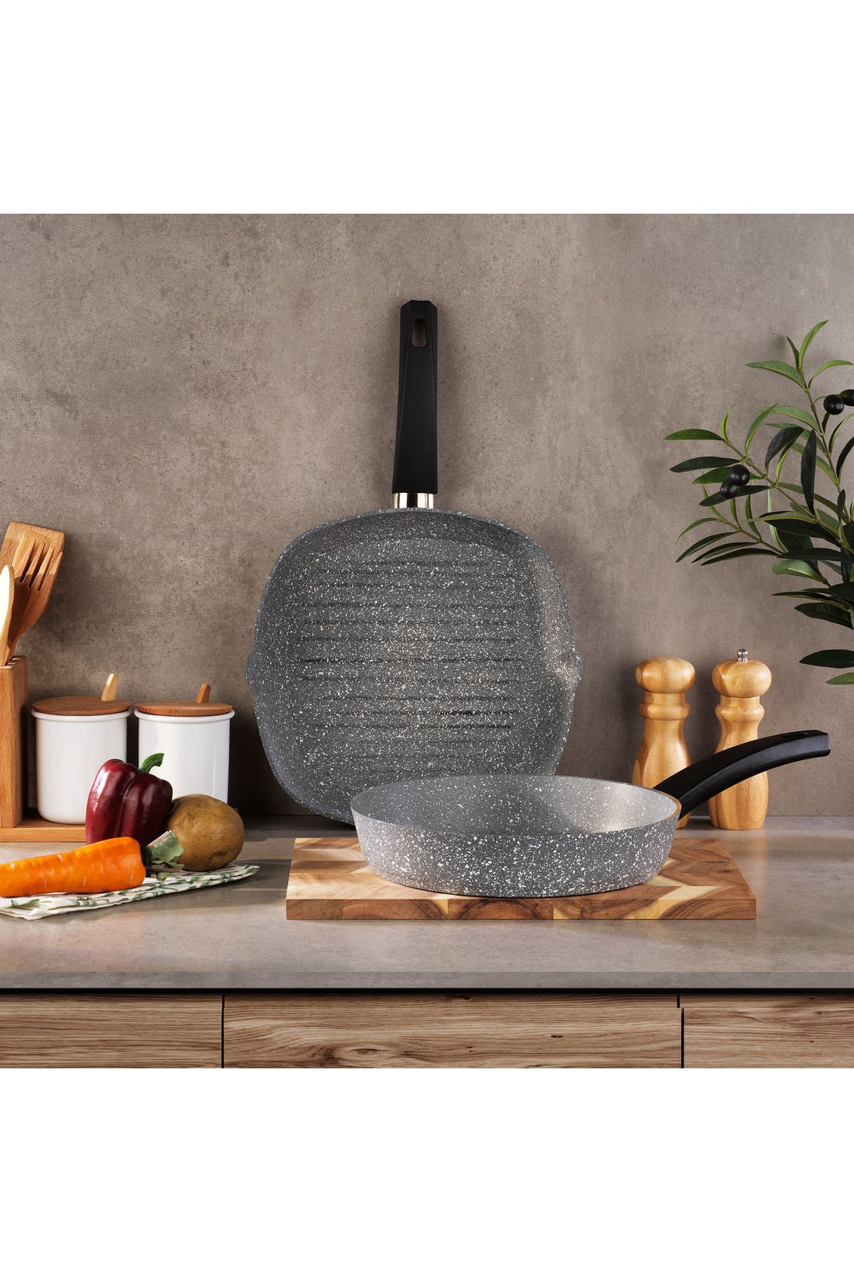 Eternal Grill Tava 28cm+tava 26cm-gri