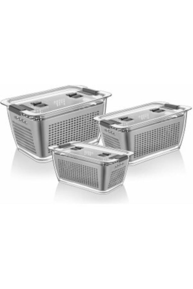 Süzgeçli Bölmeli Klimalı Buzdolabı Organizer Ve Saklama Kabı (2,5 Lt/5 Lt/9 Lt)