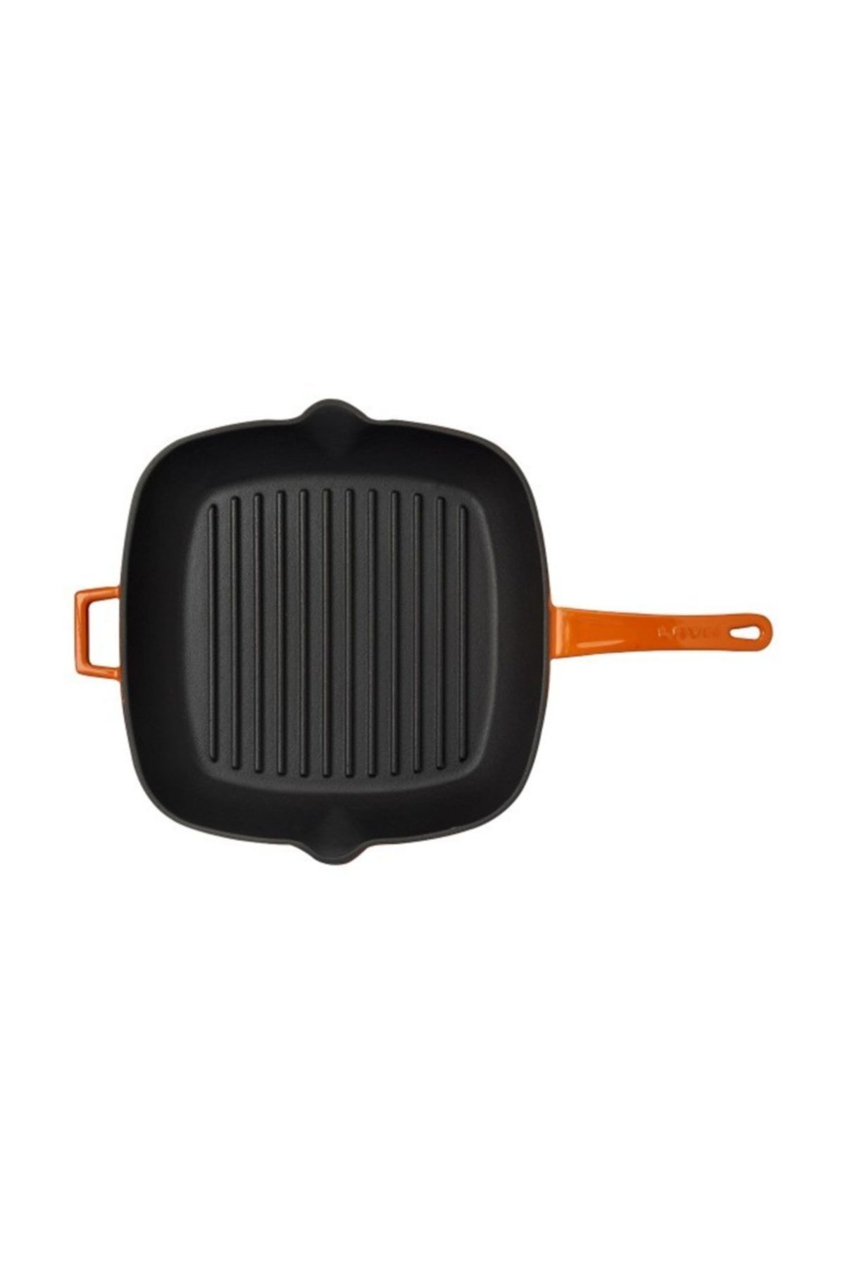 Grill Tava 26x26 Metal Saplı Cam Kapaklı Turuncu