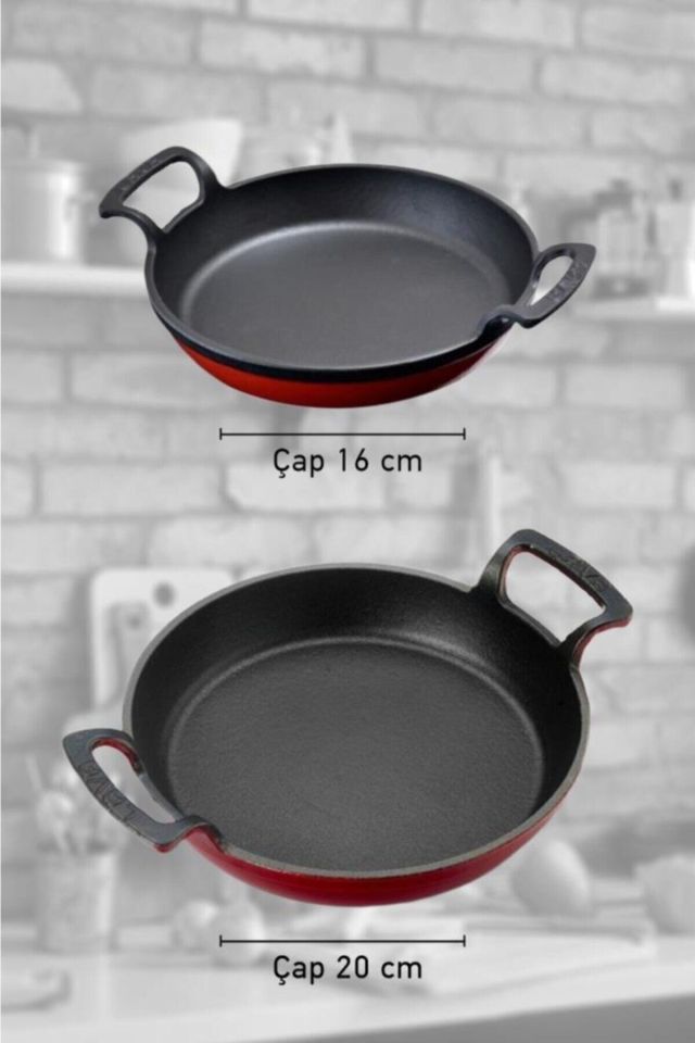 Döküm Yuvarlak Kulplu Tava 16-20 cm
