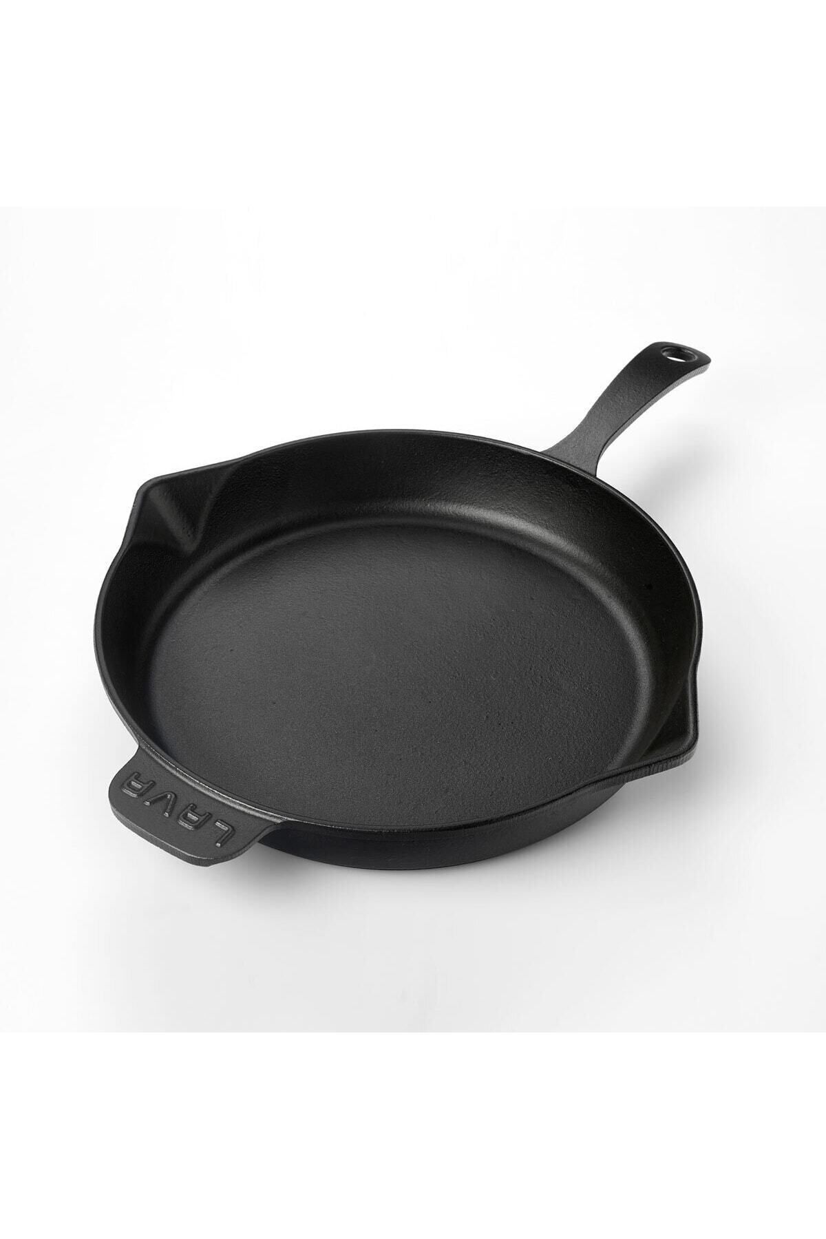 Döküm Yuvarlak Kızartma Tavası Döküm Demir Yekpare Saplı. Çap(Ø)30cm