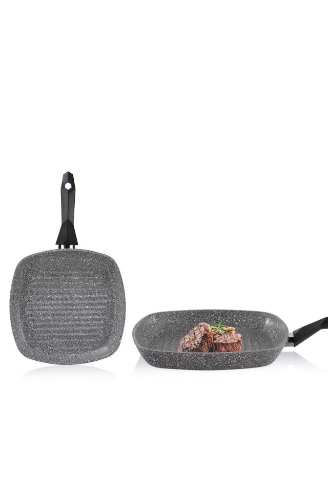 Cory Yanmaz Yapışmaz Kare Grill Tava 28cm-gri