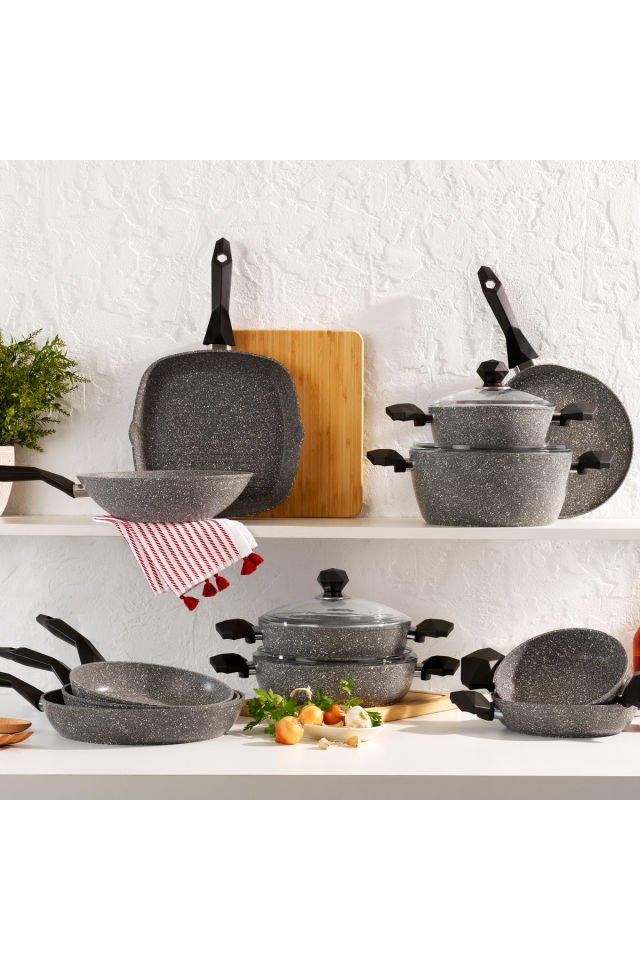 Cory Yanmaz Yapışmaz Kare Grill Tava 28cm-gri