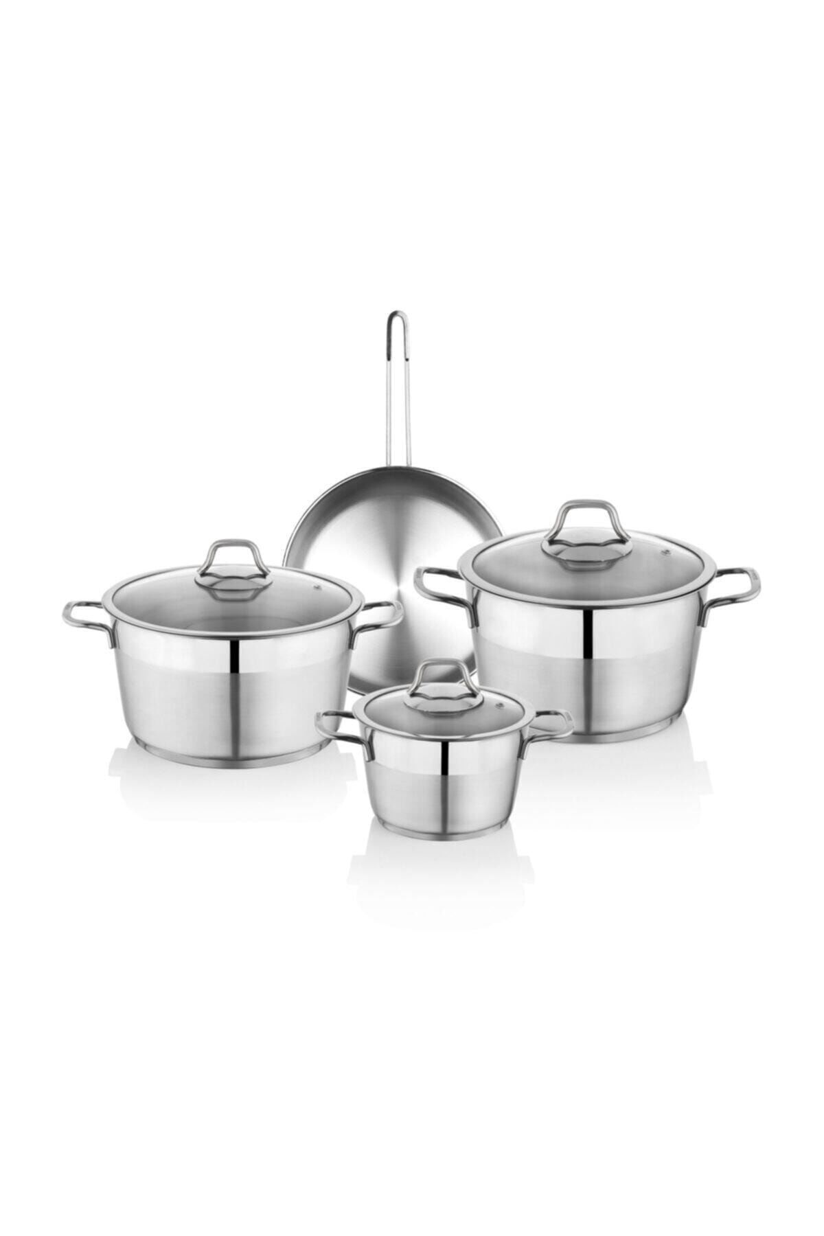 Vals 7 Parça Çelik Tencere Seti Inox