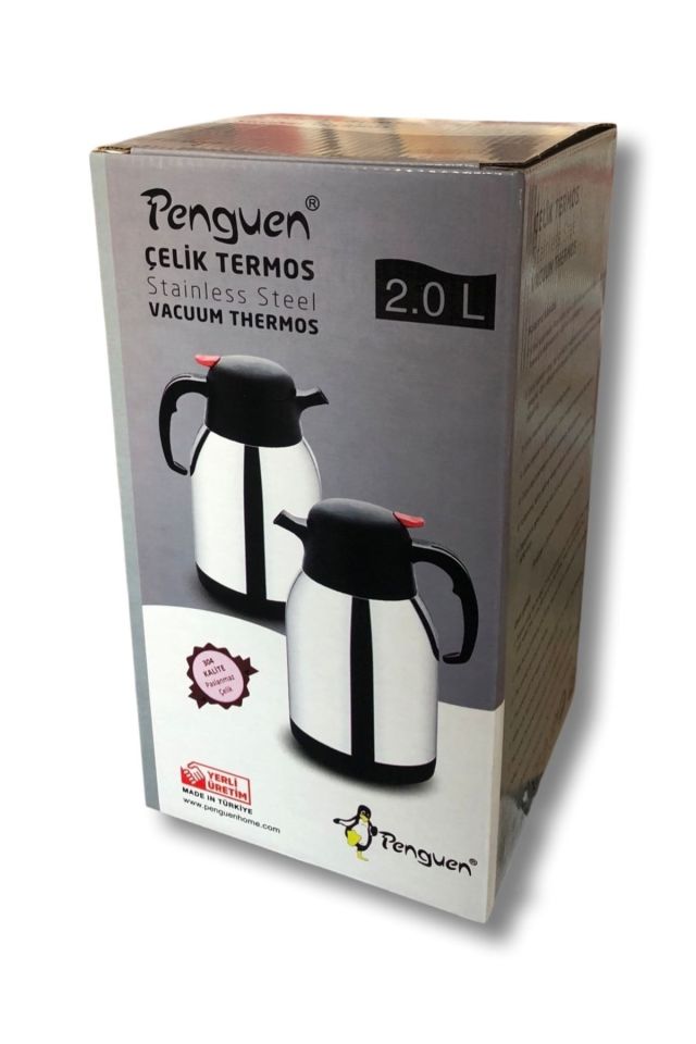 2 Litre Çift Kat Çelik Çay Termosu 1200a (YENİ MODEL)