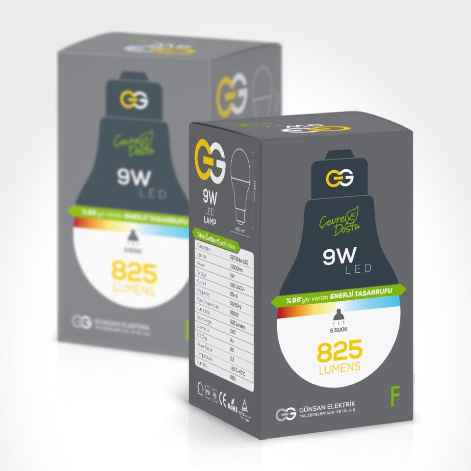 Günsan Valta LED Ampül 220-240V 6500K E27 9W