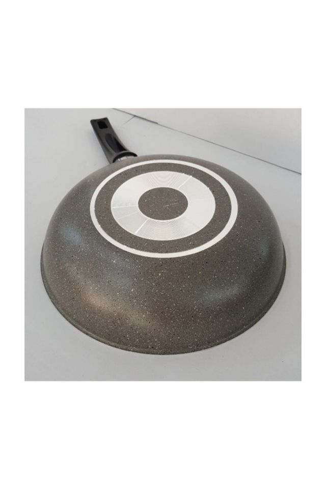 Granit Wok Tava28 Cm(büyük Boy Gri) Yanmaz-yapışmaz Yüzey