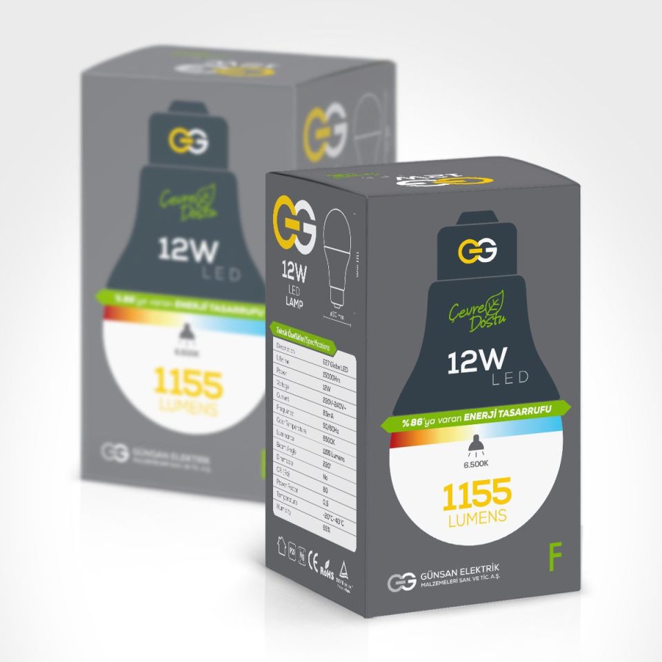 Günsan Valta LED Ampül 220-240V 6500K E27 12W