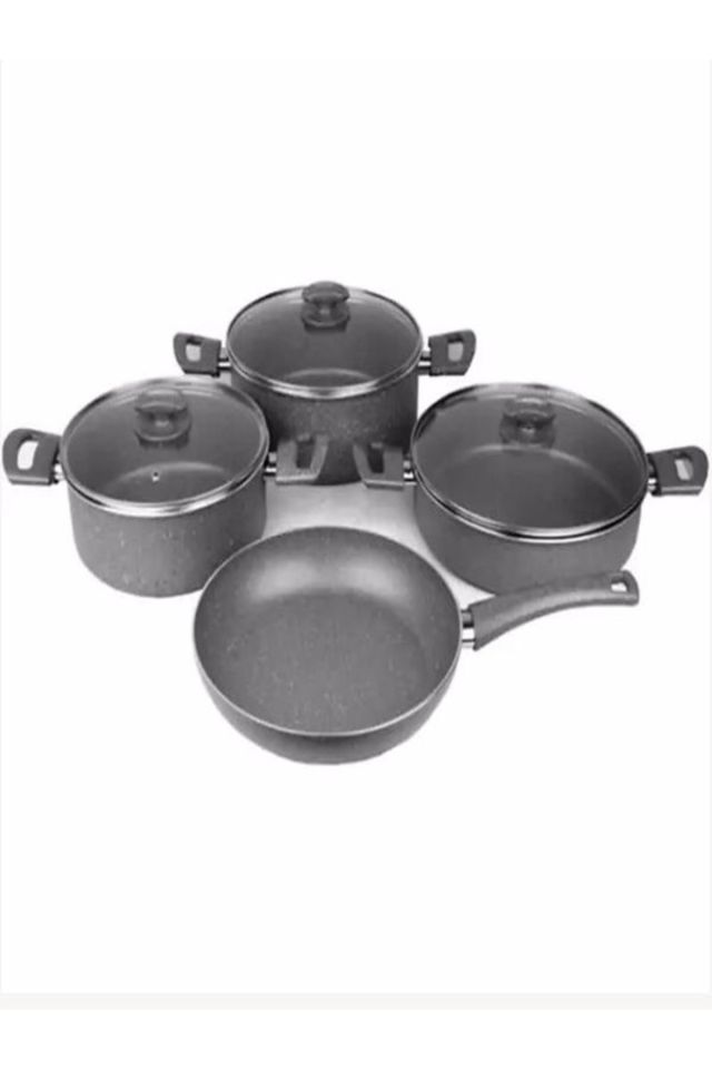 Gray 7 Parça Granit Tencere Seti