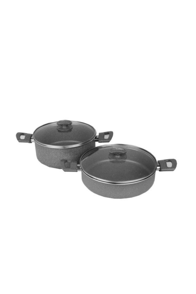 Gray 4 Parça Granit Tencere Seti
