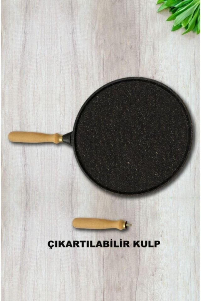 Gerçek Ağır Döküm Granit Çift Taraflı Gözleme Izgara Ve Et Tavası