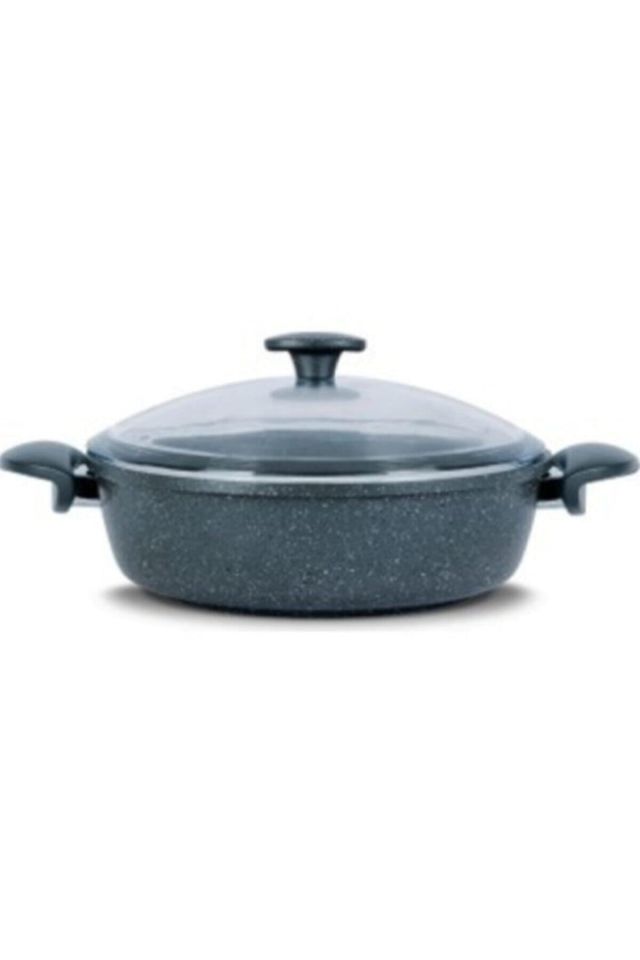 Gri Alüminyum Döküm Basık Tencere 26cm 4.5lt