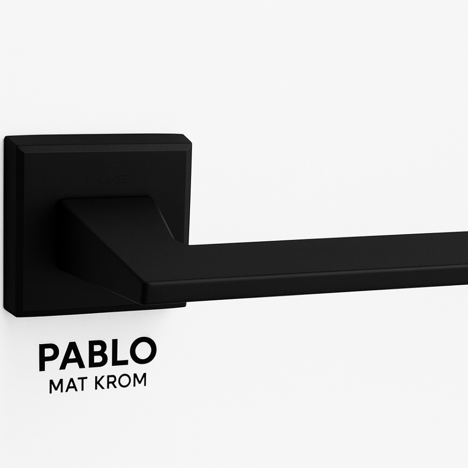 ARPAT PABLO MAT SİYAH İTALYAN KARE ROZETLİ ALÜMİNYUM