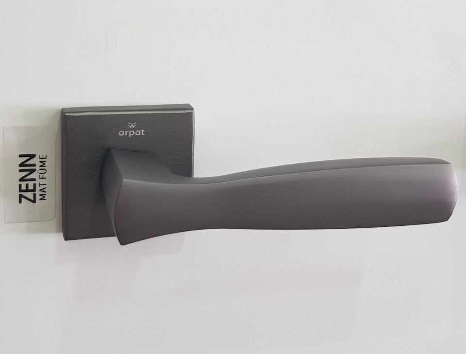 ARPAT PORTO MAT FÜME İTALYAN KARE ROZETLİ ALÜMİNYUM WC KAPI KOLU TAKIM