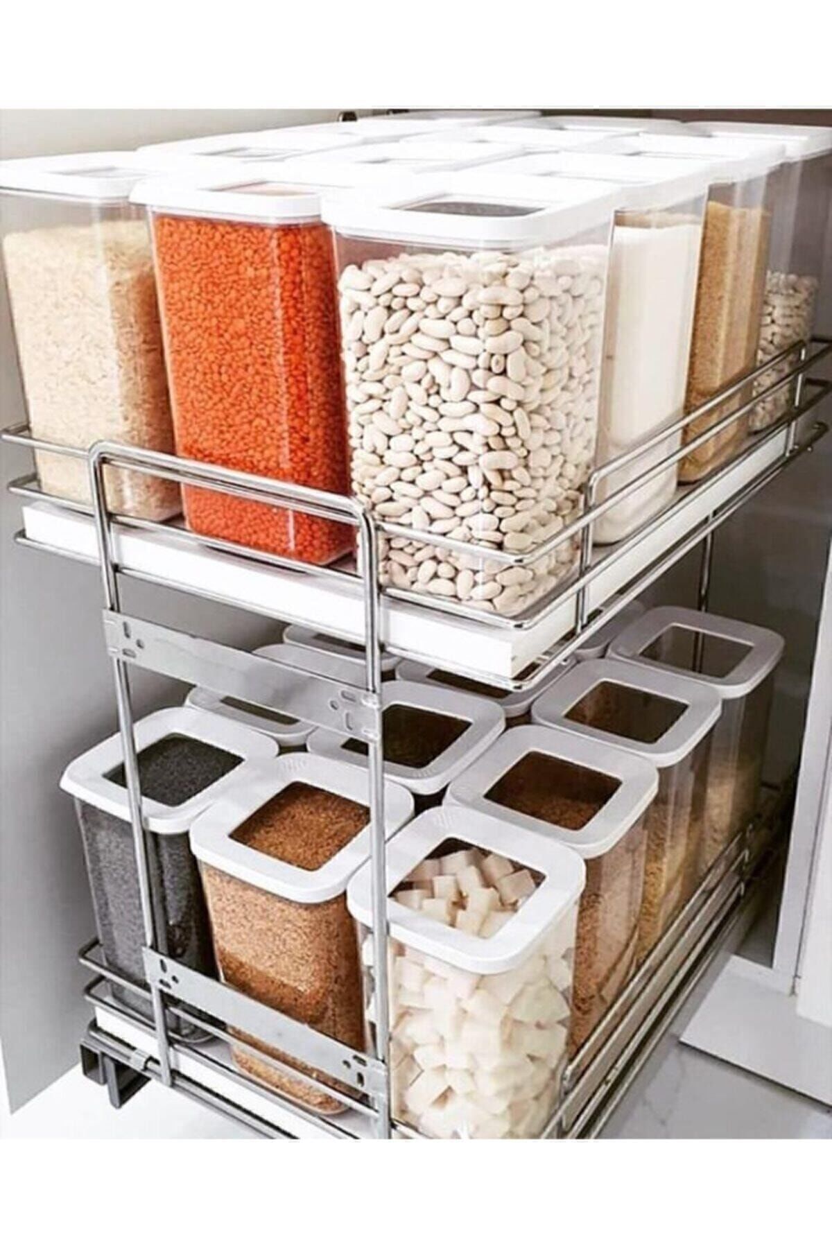 Vakum Kapaklı 12'li Erzak Saklama Kabı Seti 1700mlx12 1700ml*12