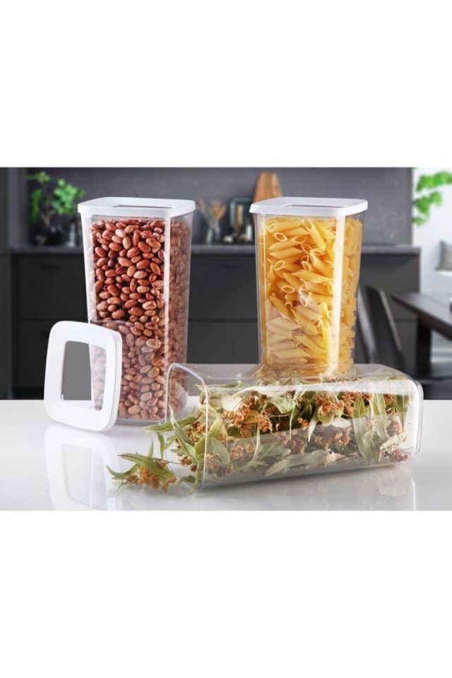 Vakum Kapaklı 12'li Erzak Saklama Kabı Seti 1700mlx12 1700ml*12