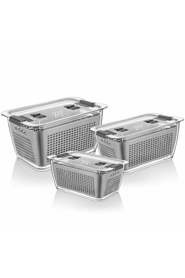 Lüx 3 Adet Buzdolabı Içi Süzgeçli Organizer(2,5lt,5lt,9lt) Set-saklama Buzdolabı Organizer 2,5 5 9