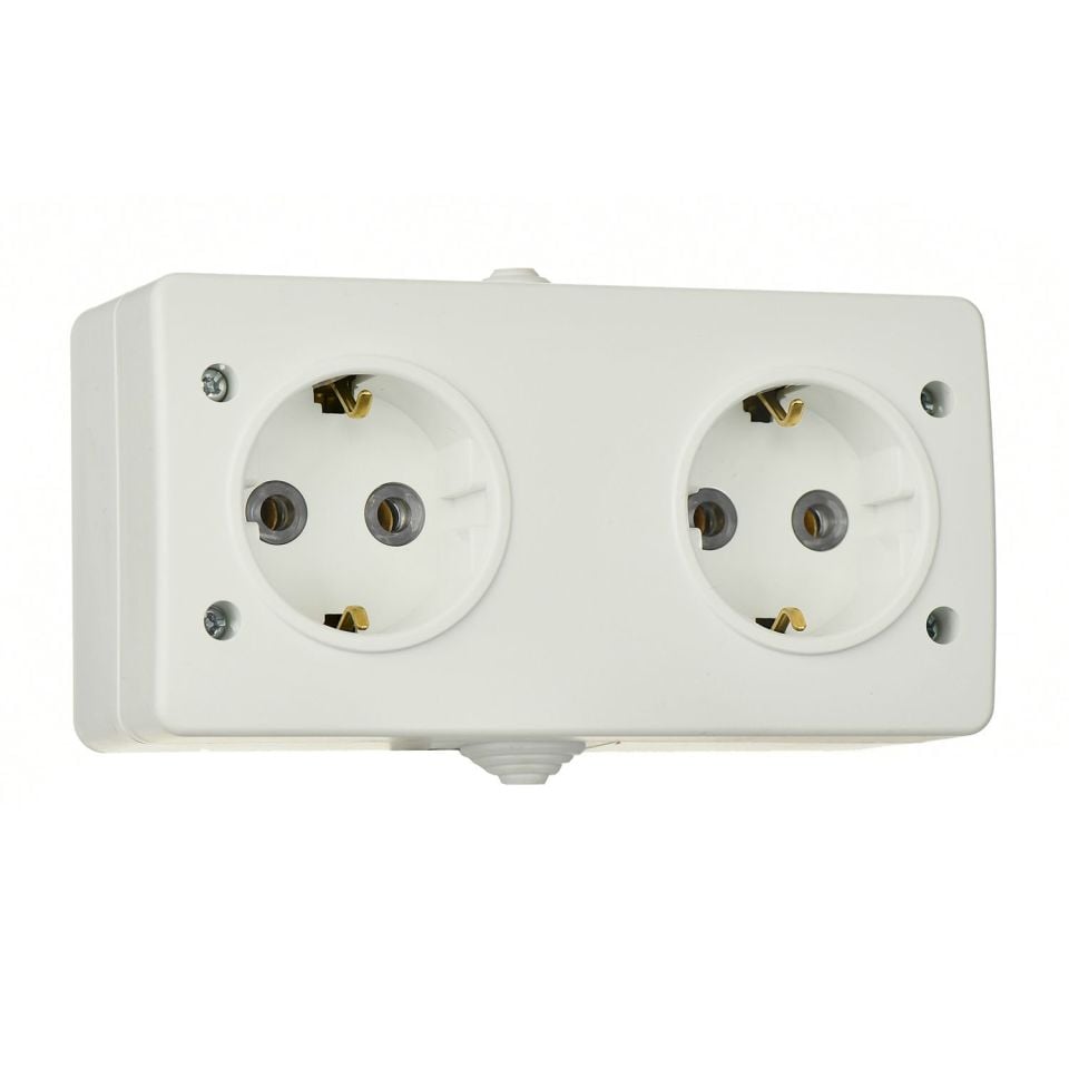 Günsan Fantasy Gri Kapaksız İkili Grup Priz (Topraklı Priz + Topraklı Priz)