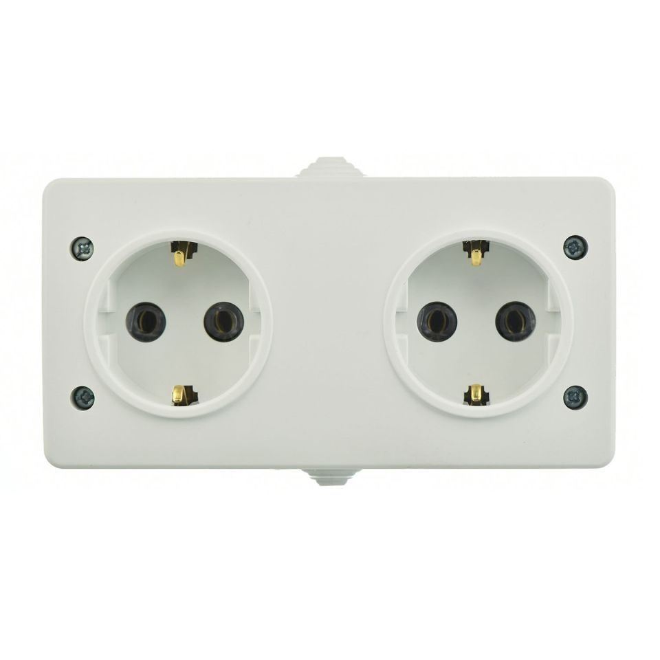 Günsan Fantasy Gri Kapaksız İkili Grup Priz (Topraklı Priz + Topraklı Priz)